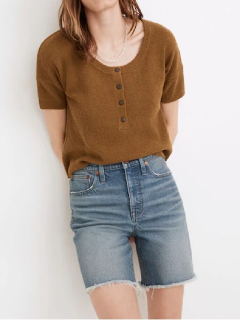 Madewell Short-Sleeve Henley Top size medium